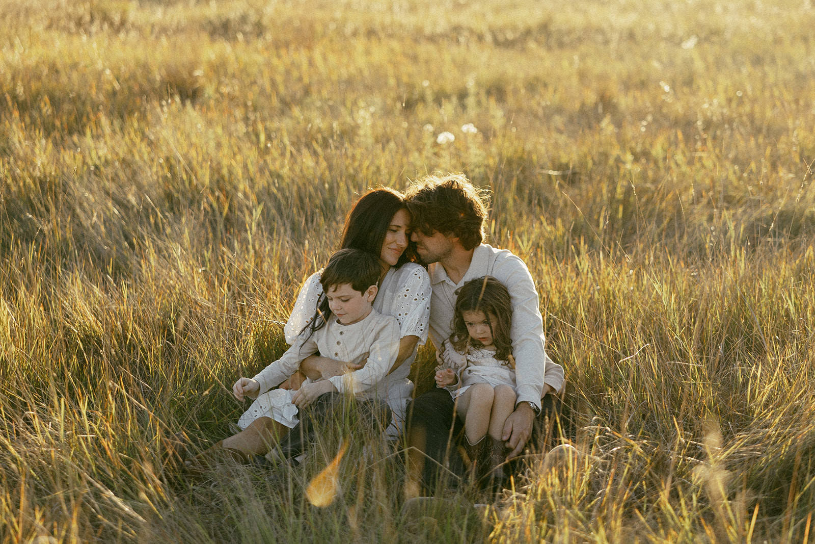 golden hour sunset family photo in whitefish, montana