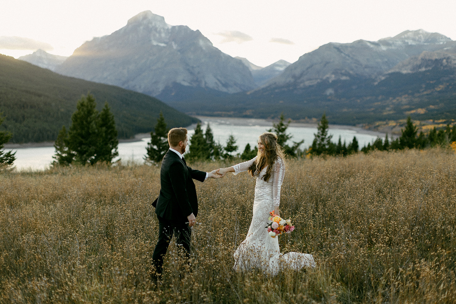 couple elopes in Two Medicine district of Glacier National Park