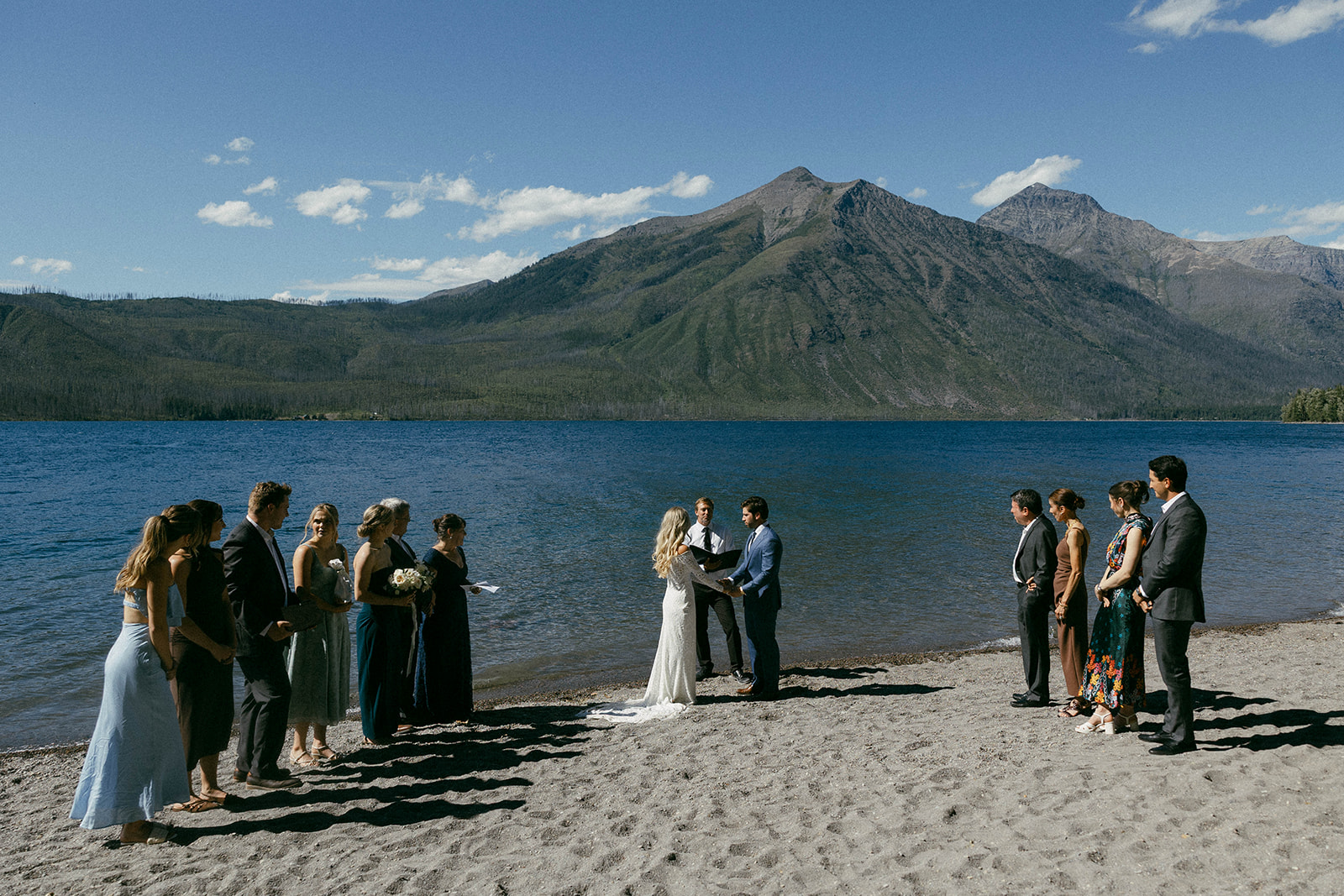 Wedding ceremony at Sprague Creek in Glacier National Park